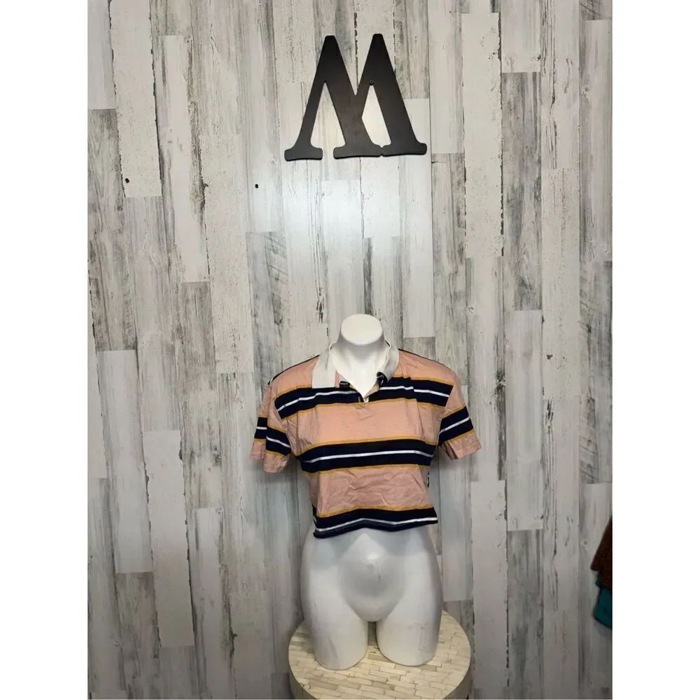 Derek heart stripped crop top